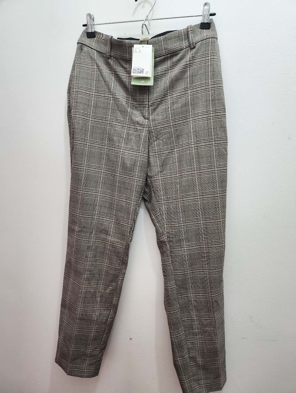 H&M Plaid Ankle Slacks Dress Pants - Size 12 / EUR 44 - NWT
